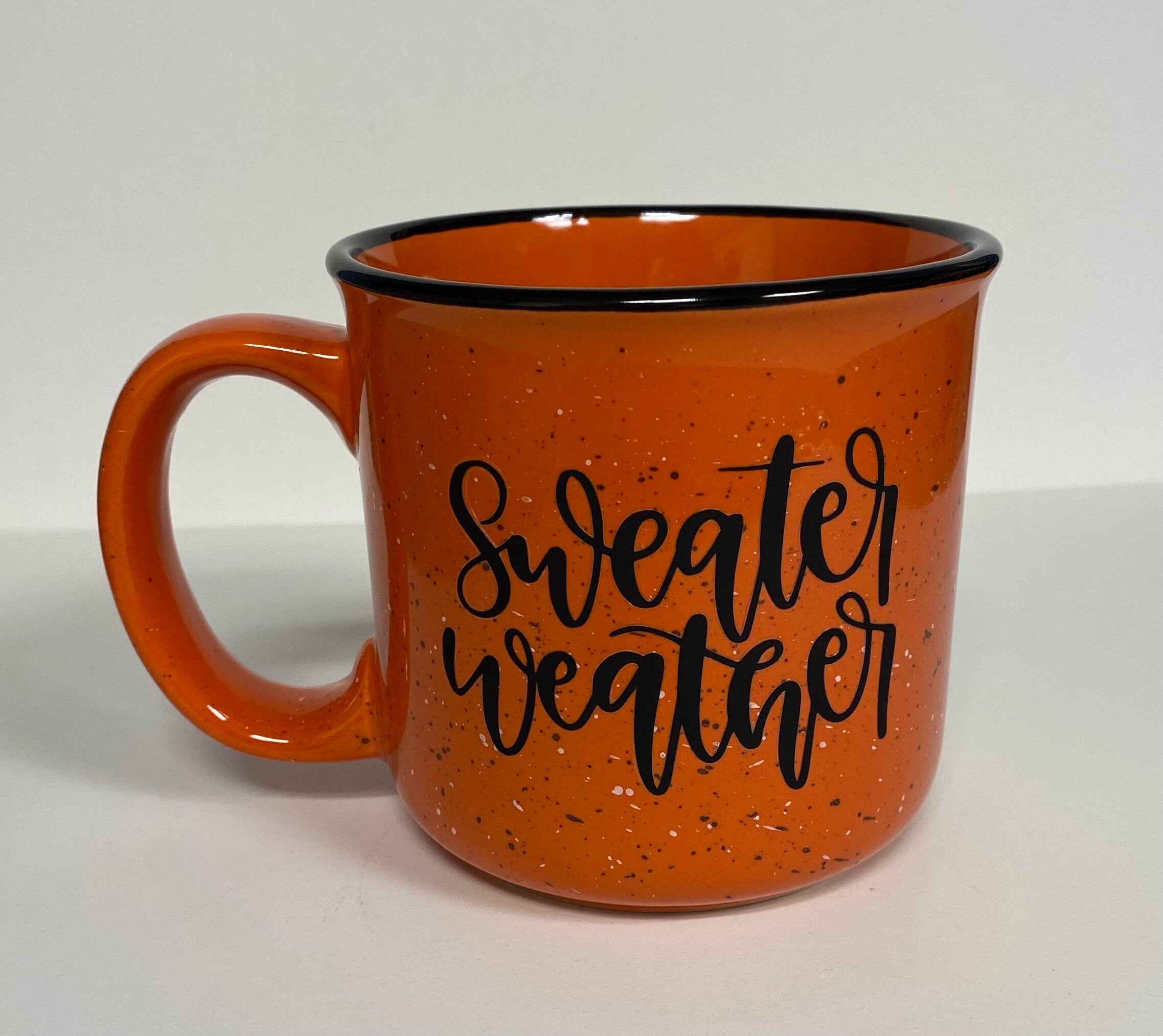 Holiday Ceramic Campfire Mug / Sweater Weather Ceramic Mug / Speckled Ceramic Camp Mug