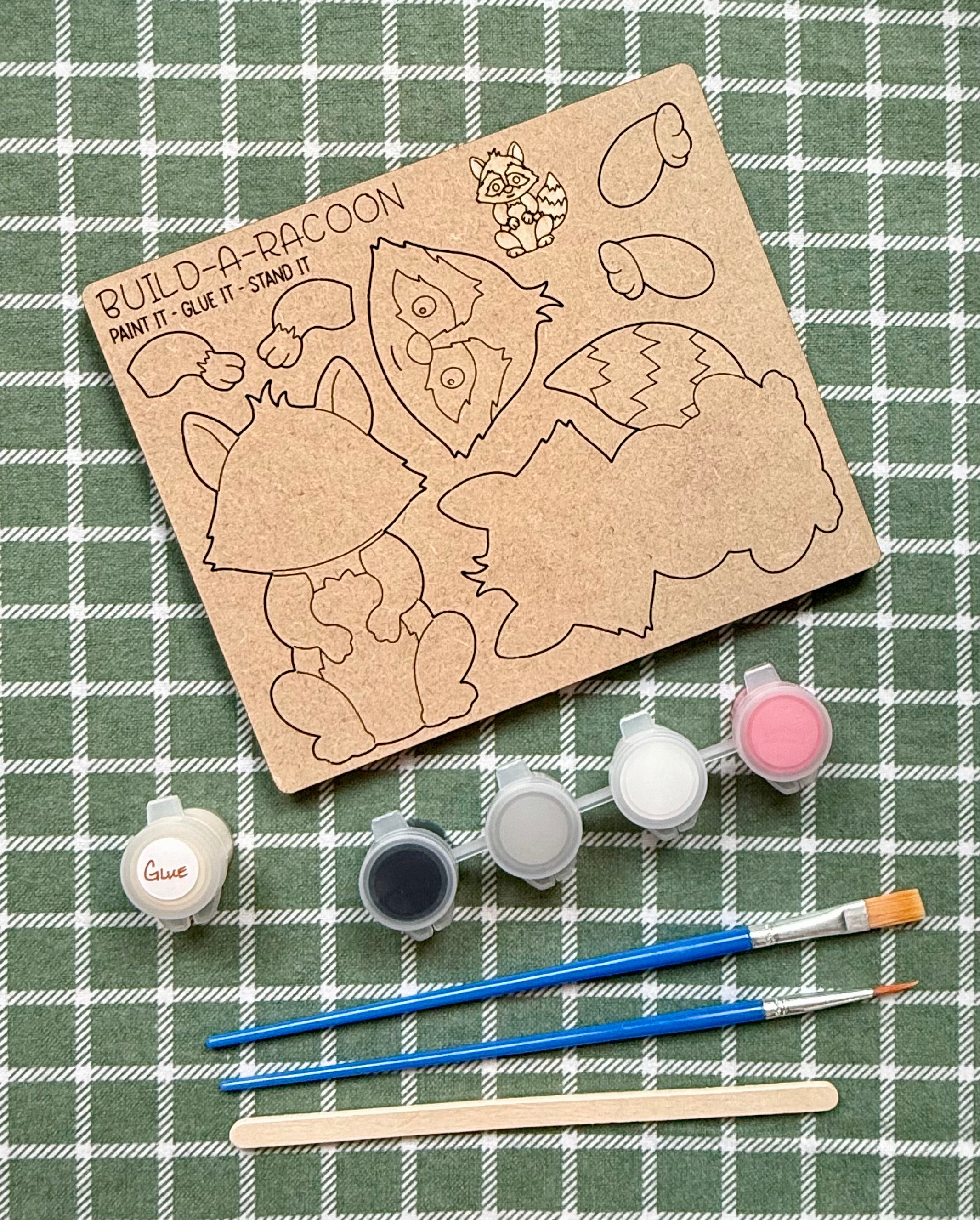 Raccoon DIY Pop-Out Wooden Paint Kit