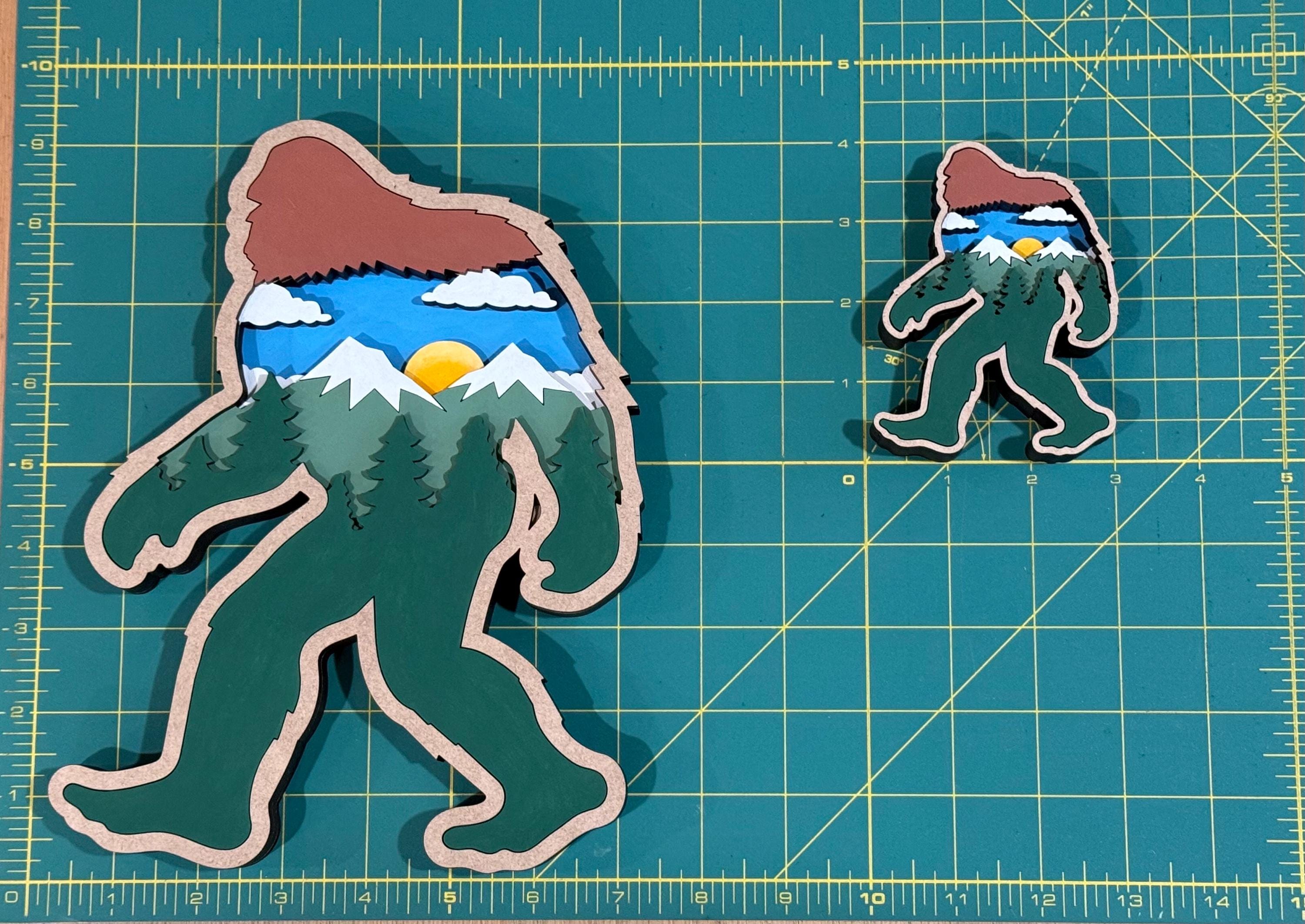 Layered Yeti Sasquatch Bigfoot Shelf Sitter Magnet