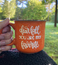 Dear Fall Ceramic Campfire Mug / Fall Is My Favorite Ceramic Mug / Speckled Ceramic Camp Mug