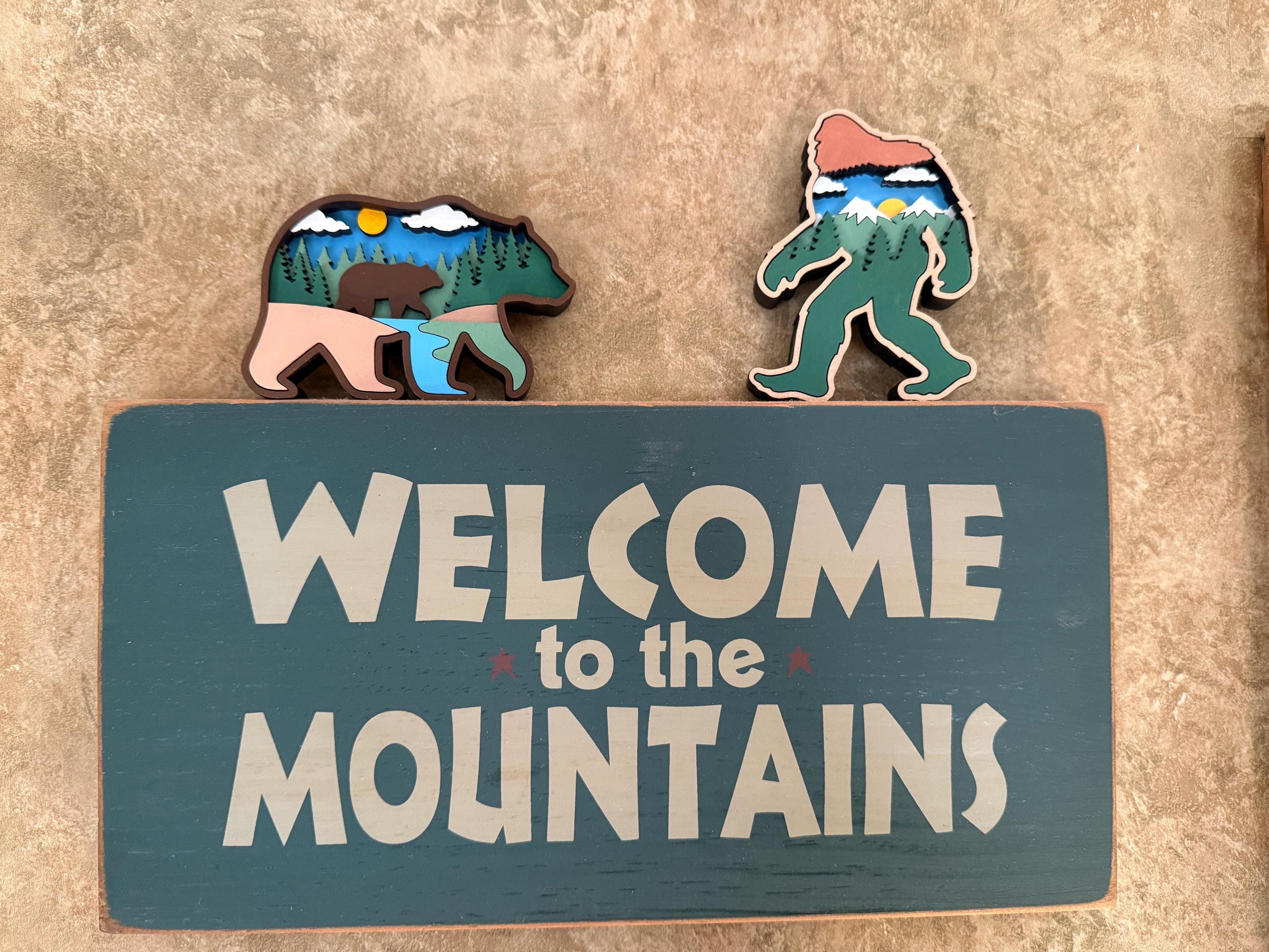 Layered Yeti Sasquatch Bigfoot Shelf Sitter Magnet