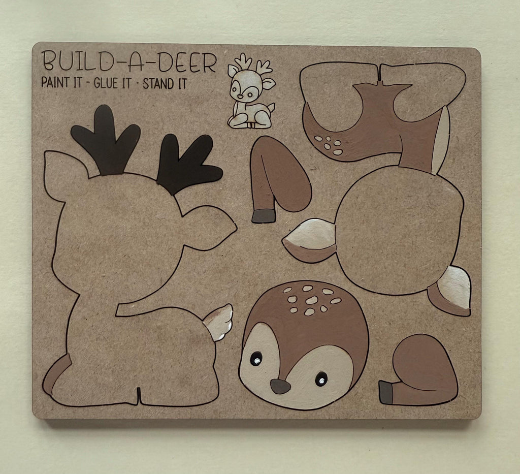 DIY Woodland Friends Craft Kit/Paint Laser cut Wood