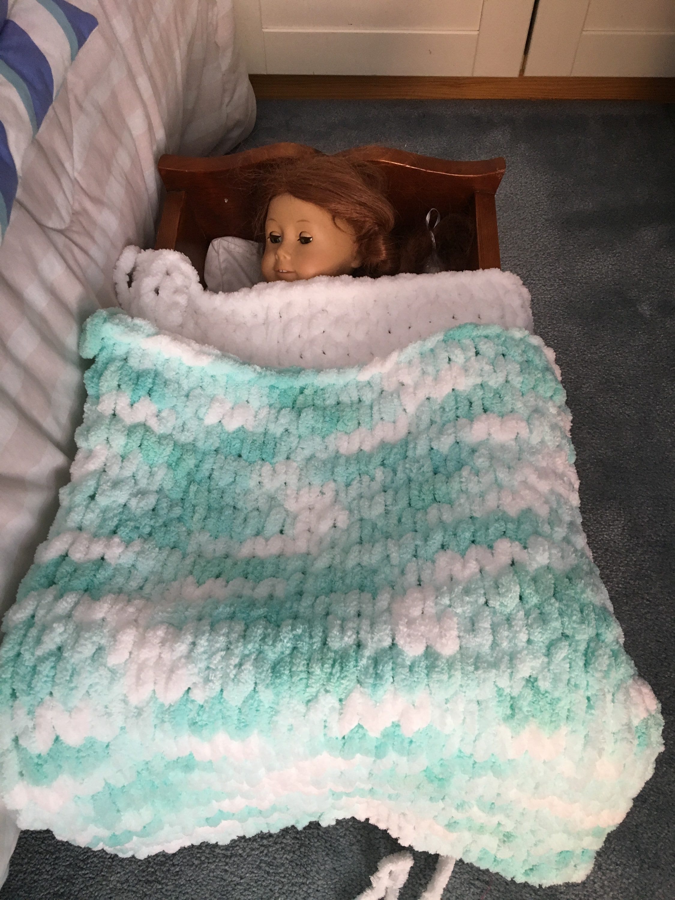 Cozy Cabin Pastel Doll Blanket / Fluffy Lovey