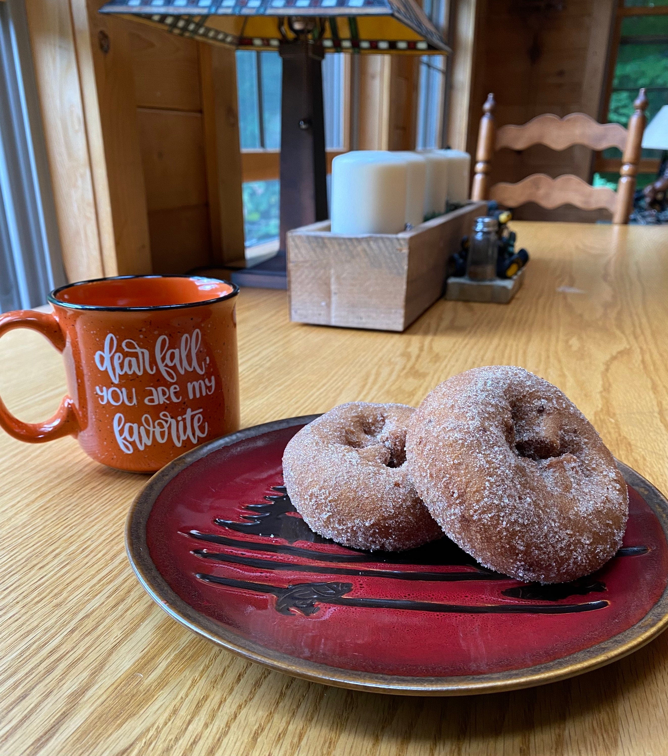 Dear Fall Ceramic Campfire Mug / Fall Is My Favorite Ceramic Mug / Speckled Ceramic Camp Mug